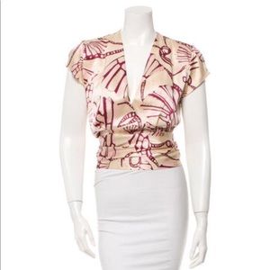 Temperley London V Neck Printed Top